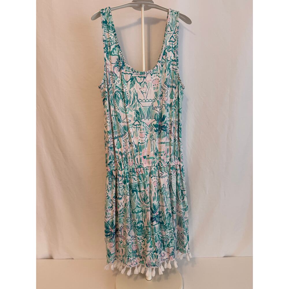 Lilly Pulitzer M Tassel Hem Romper Tank Cotton